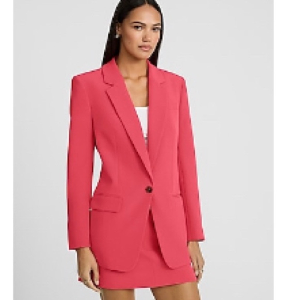 Express Vibrant Pink Coral Blazer